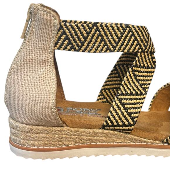 BOBS by Skechers Memory Foam Sandals Women’s Sz 10 Espadrille Wedge Coastal Boho - Picture 7 of 12